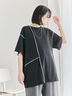 ◎【接触冷感】切替ステッチチュニック（オフホワイト/チャコールグレー/ブラック）｜Samansa Mos2 blue（サマンサモスモス ブルー）通販
