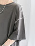 ◎【接触冷感】切替ステッチチュニック（オフホワイト/チャコールグレー/ブラック）｜Samansa Mos2 blue（サマンサモスモス ブルー）通販