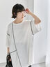 ◎【接触冷感】切替ステッチチュニック（オフホワイト/チャコールグレー/ブラック）｜Samansa Mos2 blue（サマンサモスモス ブルー）通販