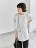 ◎【接触冷感】切替ステッチチュニック（オフホワイト/チャコールグレー/ブラック）｜Samansa Mos2 blue（サマンサモスモス ブルー）通販