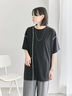 ◎【接触冷感】切替ステッチチュニック（オフホワイト/チャコールグレー/ブラック）｜Samansa Mos2 blue（サマンサモスモス ブルー）通販