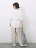 ◎【接触冷感】ウエストリボンTシャツ（オフホワイト/ブラック/ＴＯＰグレー）｜Samansa Mos2 blue（サマンサモスモス ブルー）通販