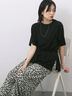 ◎【接触冷感】ウエストリボンTシャツ（オフホワイト/ブラック/ＴＯＰグレー）｜Samansa Mos2 blue（サマンサモスモス ブルー）通販