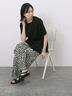 ◎【接触冷感】ウエストリボンTシャツ（オフホワイト/ブラック/ＴＯＰグレー）｜Samansa Mos2 blue（サマンサモスモス ブルー）通販