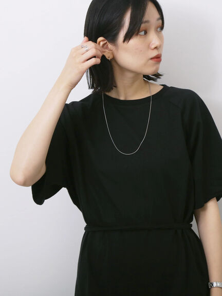 ◎【接触冷感】ウエストリボンTシャツ（オフホワイト/ブラック/ＴＯＰグレー）｜Samansa Mos2 blue（サマンサモスモス ブルー）通販