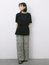 ◎【接触冷感】ウエストリボンTシャツ（オフホワイト/ブラック/ＴＯＰグレー）｜Samansa Mos2 blue（サマンサモスモス ブルー）通販