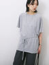 ◎【接触冷感】ウエストリボンTシャツ（オフホワイト/ブラック/ＴＯＰグレー）｜Samansa Mos2 blue（サマンサモスモス ブルー）通販