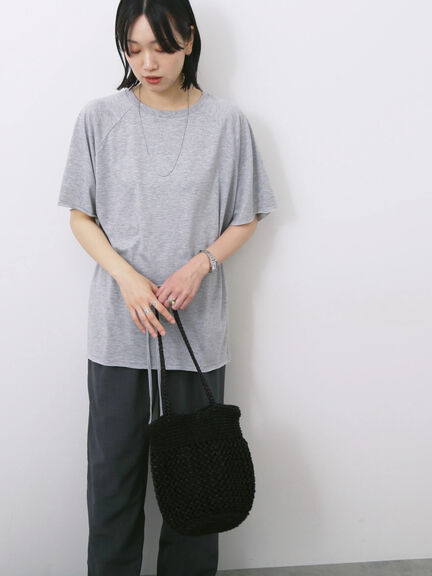 ◎【接触冷感】ウエストリボンTシャツ（オフホワイト/ブラック/ＴＯＰグレー）｜Samansa Mos2 blue（サマンサモスモス ブルー）通販
