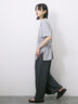◎【接触冷感】ウエストリボンTシャツ（オフホワイト/ブラック/ＴＯＰグレー）｜Samansa Mos2 blue（サマンサモスモス ブルー）通販