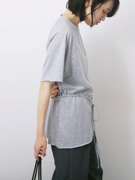 ◎【接触冷感】ウエストリボンTシャツ（オフホワイト/ブラック/ＴＯＰグレー）｜Samansa Mos2 blue（サマンサモスモス ブルー）通販