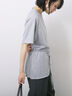◎【接触冷感】ウエストリボンTシャツ（オフホワイト/ブラック/ＴＯＰグレー）｜Samansa Mos2 blue（サマンサモスモス ブルー）通販