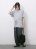 ◎【接触冷感】ウエストリボンTシャツ（オフホワイト/ブラック/ＴＯＰグレー）｜Samansa Mos2 blue（サマンサモスモス ブルー）通販