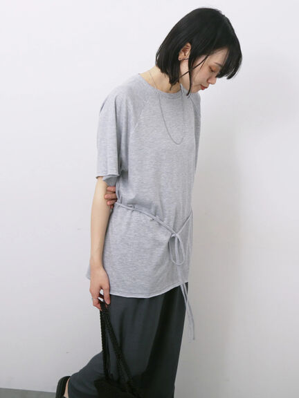 ◎【接触冷感】ウエストリボンTシャツ（オフホワイト/ブラック/ＴＯＰグレー）｜Samansa Mos2 blue（サマンサモスモス ブルー）通販