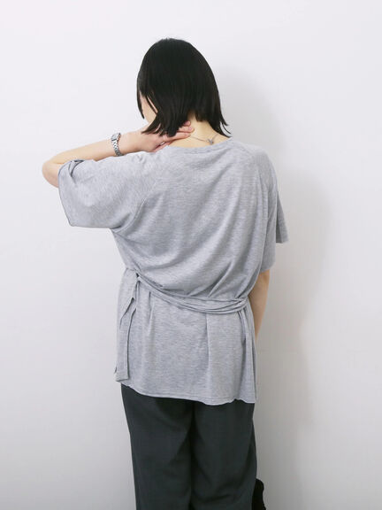 ◎【接触冷感】ウエストリボンTシャツ（オフホワイト/ブラック/ＴＯＰグレー）｜Samansa Mos2 blue（サマンサモスモス ブルー）通販