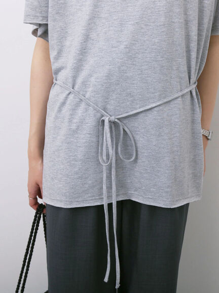 ◎【接触冷感】ウエストリボンTシャツ（オフホワイト/ブラック/ＴＯＰグレー）｜Samansa Mos2 blue（サマンサモスモス ブルー）通販