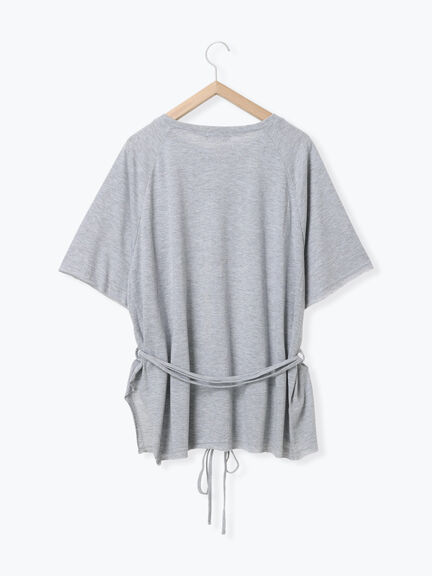 ◎【接触冷感】ウエストリボンTシャツ（オフホワイト/ブラック/ＴＯＰグレー）｜Samansa Mos2 blue（サマンサモスモス ブルー）通販