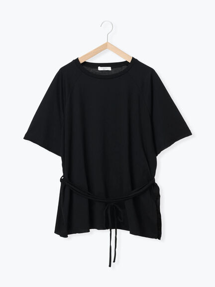 ◎【接触冷感】ウエストリボンTシャツ（オフホワイト/ブラック/ＴＯＰグレー）｜Samansa Mos2 blue（サマンサモスモス ブルー）通販
