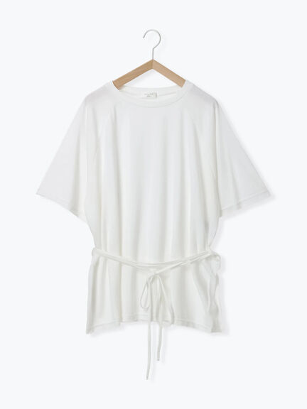 ◎【接触冷感】ウエストリボンTシャツ（オフホワイト/ブラック/ＴＯＰグレー）｜Samansa Mos2 blue（サマンサモスモス ブルー）通販