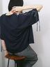 ◎【接触冷感】ベロアラインリボンTシャツ（ネイビー）｜Samansa Mos2 blue（サマンサモスモス ブルー）通販