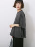 ◎【接触冷感】ベロアラインリボンTシャツ（チャコールグレー/ネイビー/ＴＯＰグレー）｜Samansa Mos2 blue（サマンサモスモス ブルー）通販
