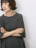 ◎【接触冷感】ベロアラインリボンTシャツ（チャコールグレー/ネイビー/ＴＯＰグレー）｜Samansa Mos2 blue（サマンサモスモス ブルー）通販