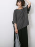 ◎【接触冷感】ベロアラインリボンTシャツ（チャコールグレー/ネイビー/ＴＯＰグレー）｜Samansa Mos2 blue（サマンサモスモス ブルー）通販
