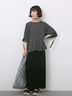 ◎【接触冷感】ベロアラインリボンTシャツ（チャコールグレー/ネイビー/ＴＯＰグレー）｜Samansa Mos2 blue（サマンサモスモス ブルー）通販