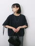 ◎【接触冷感】ベロアラインリボンTシャツ（チャコールグレー/ネイビー/ＴＯＰグレー）｜Samansa Mos2 blue（サマンサモスモス ブルー）通販