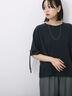 ◎【接触冷感】ベロアラインリボンTシャツ（チャコールグレー/ネイビー/ＴＯＰグレー）｜Samansa Mos2 blue（サマンサモスモス ブルー）通販
