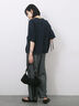 ◎【接触冷感】ベロアラインリボンTシャツ（チャコールグレー/ネイビー/ＴＯＰグレー）｜Samansa Mos2 blue（サマンサモスモス ブルー）通販
