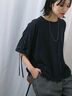 ◎【接触冷感】ベロアラインリボンTシャツ（チャコールグレー/ネイビー/ＴＯＰグレー）｜Samansa Mos2 blue（サマンサモスモス ブルー）通販
