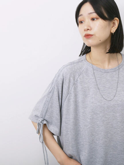 ◎【接触冷感】ベロアラインリボンTシャツ（チャコールグレー/ネイビー/ＴＯＰグレー）｜Samansa Mos2 blue（サマンサモスモス ブルー）通販