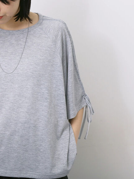 ◎【接触冷感】ベロアラインリボンTシャツ（チャコールグレー/ネイビー/ＴＯＰグレー）｜Samansa Mos2 blue（サマンサモスモス ブルー）通販