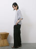 ◎【接触冷感】ベロアラインリボンTシャツ（チャコールグレー/ネイビー/ＴＯＰグレー）｜Samansa Mos2 blue（サマンサモスモス ブルー）通販