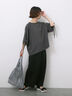 ◎【接触冷感】ベロアラインリボンTシャツ（チャコールグレー/ネイビー/ＴＯＰグレー）｜Samansa Mos2 blue（サマンサモスモス ブルー）通販