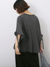◎【接触冷感】ベロアラインリボンTシャツ（チャコールグレー/ネイビー/ＴＯＰグレー）｜Samansa Mos2 blue（サマンサモスモス ブルー）通販