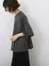 ◎【接触冷感】ベロアラインリボンTシャツ（チャコールグレー/ネイビー/ＴＯＰグレー）｜Samansa Mos2 blue（サマンサモスモス ブルー）通販