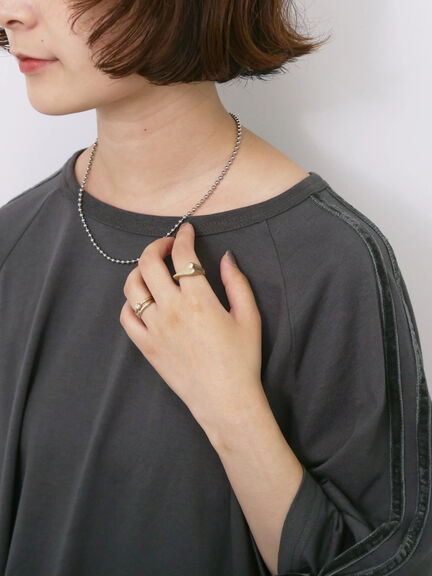 ◎【接触冷感】ベロアラインリボンTシャツ（チャコールグレー/ネイビー/ＴＯＰグレー）｜Samansa Mos2 blue（サマンサモスモス ブルー）通販