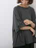 ◎【接触冷感】ベロアラインリボンTシャツ（チャコールグレー/ネイビー/ＴＯＰグレー）｜Samansa Mos2 blue（サマンサモスモス ブルー）通販