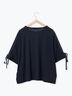 ◎【接触冷感】ベロアラインリボンTシャツ（チャコールグレー/ネイビー/ＴＯＰグレー）｜Samansa Mos2 blue（サマンサモスモス ブルー）通販