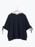 ◎【接触冷感】ベロアラインリボンTシャツ（チャコールグレー/ネイビー/ＴＯＰグレー）｜Samansa Mos2 blue（サマンサモスモス ブルー）通販