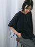 ◎【接触冷感】ベロアラインリボンTシャツ（チャコールグレー/ネイビー/ＴＯＰグレー）｜Samansa Mos2 blue（サマンサモスモス ブルー）通販