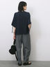 ◎【接触冷感】ベロアラインリボンTシャツ（チャコールグレー/ネイビー/ＴＯＰグレー）｜Samansa Mos2 blue（サマンサモスモス ブルー）通販