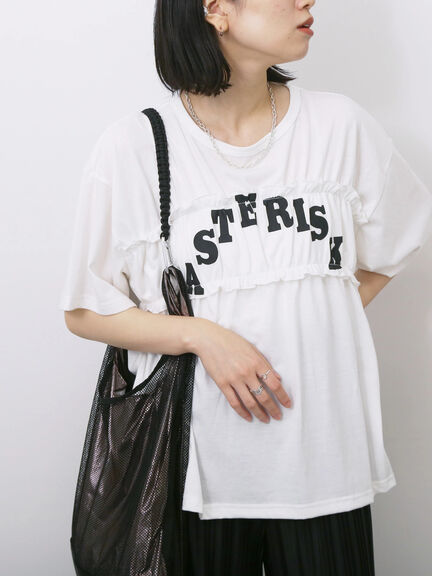 ◎【接触冷感】シャーリングドッキングTシャツ（オフホワイト/ブラック/サックスブルー）｜Samansa Mos2 blue（サマンサモスモス ブルー）通販