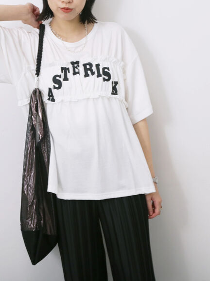 ◎【接触冷感】シャーリングドッキングTシャツ（オフホワイト/ブラック/サックスブルー）｜Samansa Mos2 blue（サマンサモスモス ブルー）通販