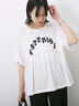 ◎【接触冷感】シャーリングドッキングTシャツ（オフホワイト/ブラック/サックスブルー）｜Samansa Mos2 blue（サマンサモスモス ブルー）通販