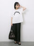 ◎【接触冷感】シャーリングドッキングTシャツ（オフホワイト/ブラック/サックスブルー）｜Samansa Mos2 blue（サマンサモスモス ブルー）通販