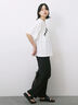 ◎【接触冷感】シャーリングドッキングTシャツ（オフホワイト/ブラック/サックスブルー）｜Samansa Mos2 blue（サマンサモスモス ブルー）通販