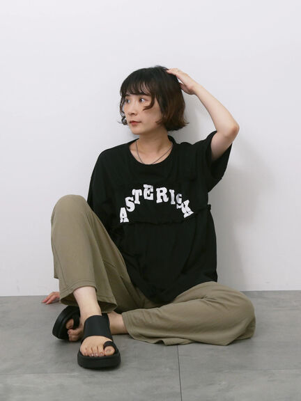 ◎【接触冷感】シャーリングドッキングTシャツ（オフホワイト/ブラック/サックスブルー）｜Samansa Mos2 blue（サマンサモスモス ブルー）通販