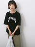 ◎【接触冷感】シャーリングドッキングTシャツ（オフホワイト/ブラック/サックスブルー）｜Samansa Mos2 blue（サマンサモスモス ブルー）通販